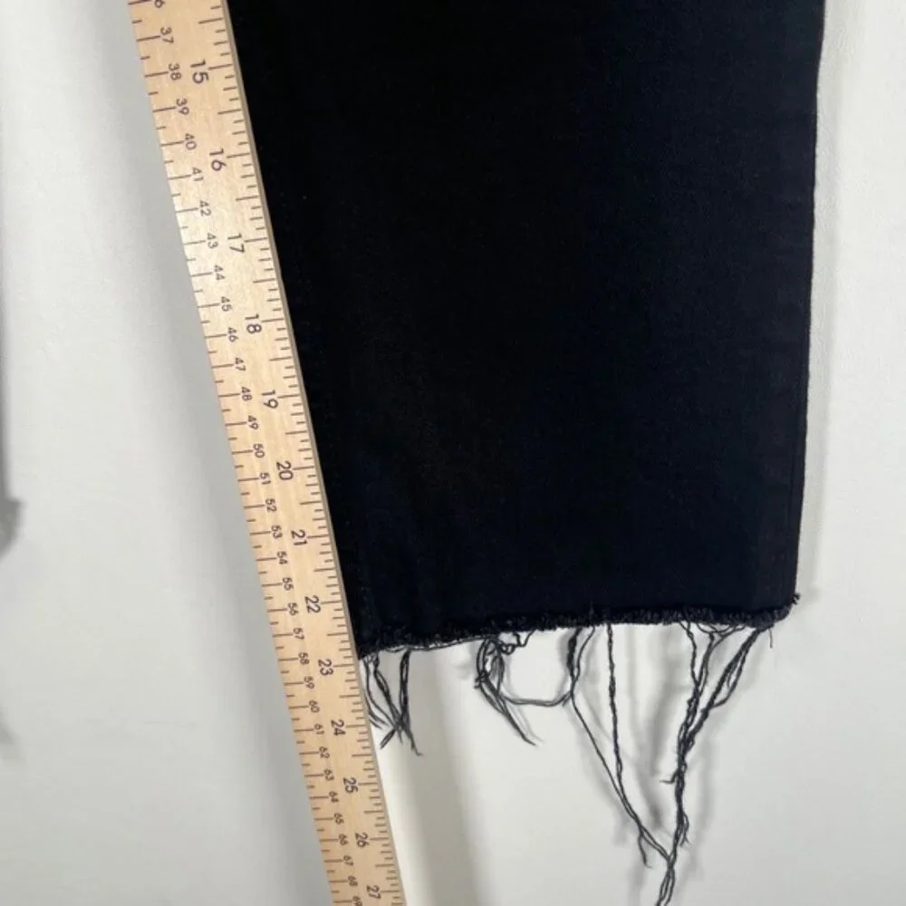 NWOT RE/DONE ORIGINALS Stove Pipe High Rise Raw Hem Jet Black SELF/CORP Jeans 26